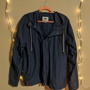 Old Navy men's rain jacket w/ leather xxl